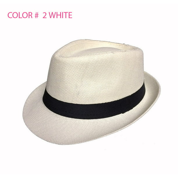 Hats Sun Hat Summer Men Straw Hat Classic Panama Cap Wide Cloth Decorative Feather Ladies Sunscreen Hat 